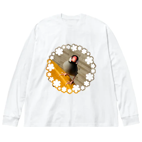 文鳥のはるさめちゃん ビッグシルエットロングスリーブTシャツ