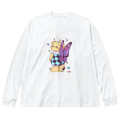 蝶々に恋するバターちゃん Big Long Sleeve T-Shirt