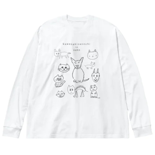 かわさきさんちのねこ ビッグシルエットロングスリーブTシャツ