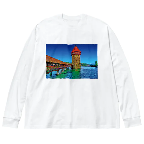 スイス カペル橋 Big Long Sleeve T-Shirt