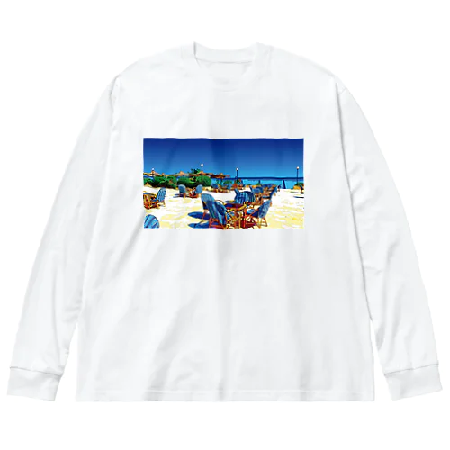 海辺のカフェテラス ビッグシルエットロングスリーブTシャツ