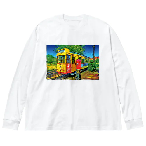 ドイツ ハノーファーの路面電車 ビッグシルエットロングスリーブTシャツ