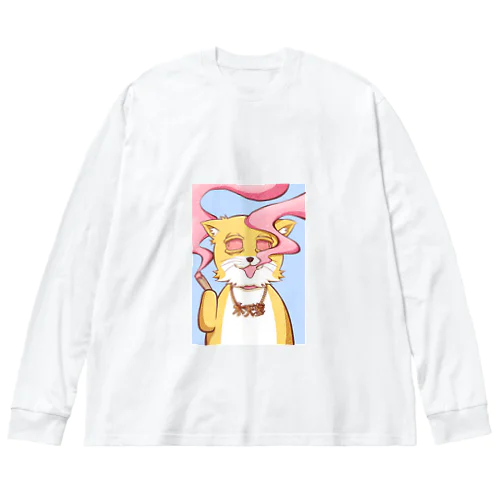 マタタビ猫・モクちゃん ビッグシルエットロングスリーブTシャツ