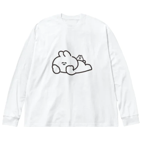 寝そべりうさちゃんハムちゃん ビッグシルエットロングスリーブTシャツ