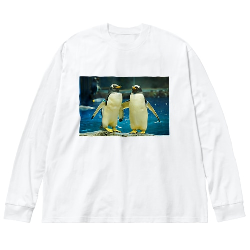 ジェンツーペンギン　写真　リアル　仲良し Big Long Sleeve T-Shirt