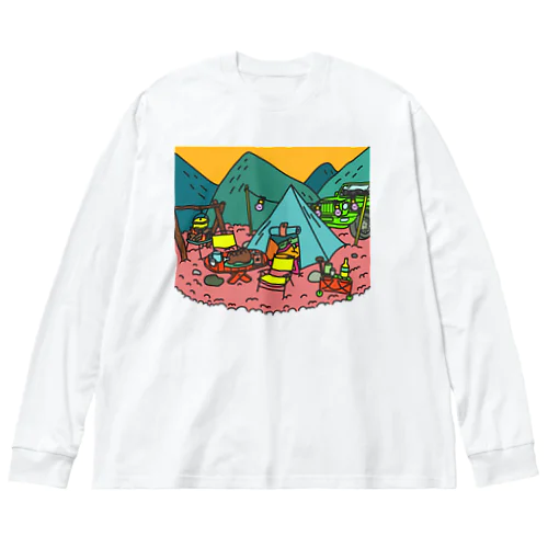 キャンプ　秋 ビッグシルエットロングスリーブTシャツ