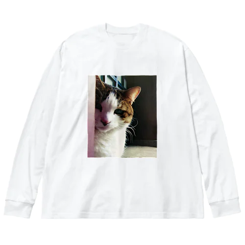 チラッと猫 ビッグシルエットロングスリーブTシャツ