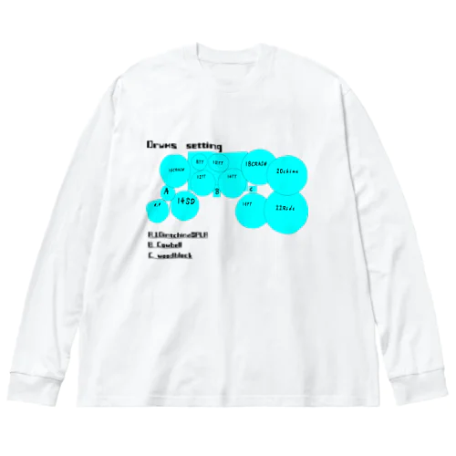 ドラムセッティング図 Big Long Sleeve T-Shirt