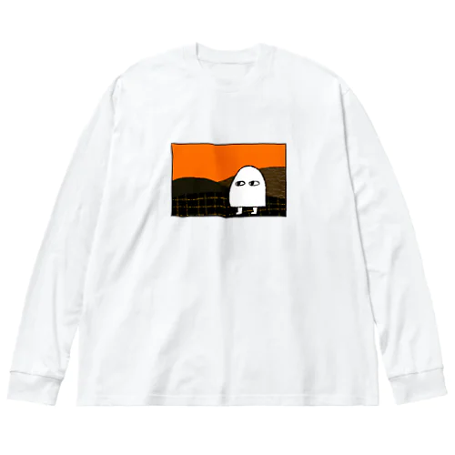 夕暮れのおばけちゃん ビッグシルエットロングスリーブTシャツ