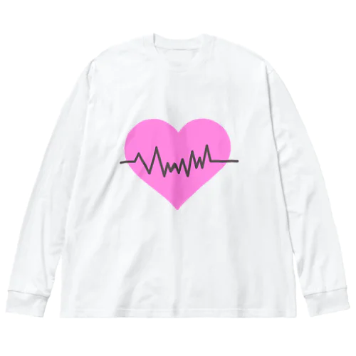 Heart ECG ビッグシルエットロングスリーブTシャツ