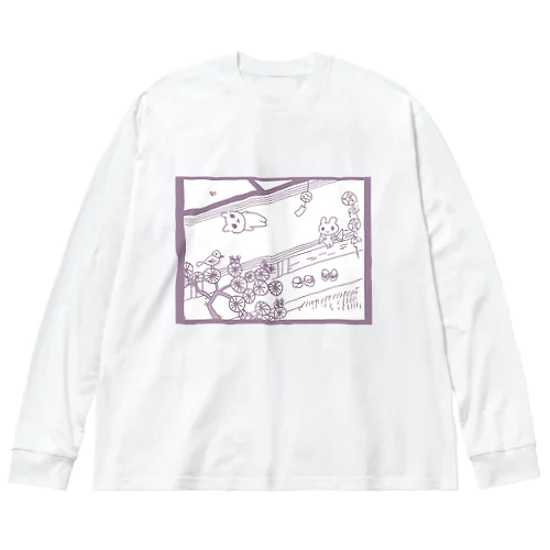 engawa 紫 ビッグシルエットロングスリーブTシャツ