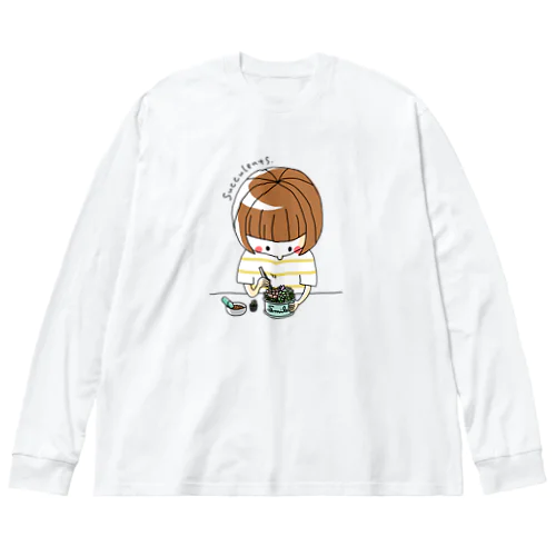 多肉の寄せ植えをしている人(カラー) Big Long Sleeve T-Shirt