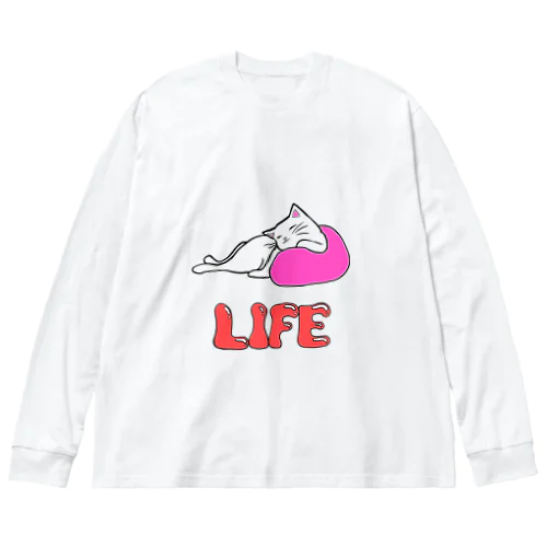 ネコ ビッグシルエットロングスリーブTシャツ