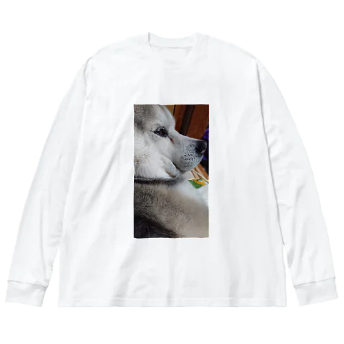 お餅犬 ビッグシルエットロングスリーブTシャツ