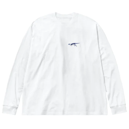 ニッポノサウルスの骨格（ワンポイント） ビッグシルエットロングスリーブTシャツ