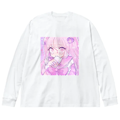 依存♡少女（ゆめかわいい） ビッグシルエットロングスリーブTシャツ