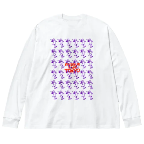 歌川国芳　踊る猫又　総柄版 Big Long Sleeve T-Shirt