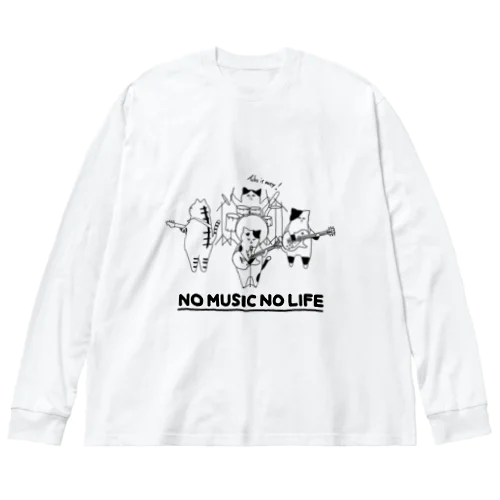 ねこバンド ビッグシルエットロングスリーブTシャツ