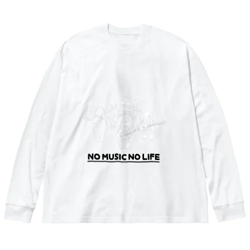 ねこバンド白 Big Long Sleeve T-Shirt