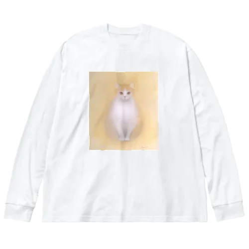 幸せの黄色いねこ ビッグシルエットロングスリーブTシャツ