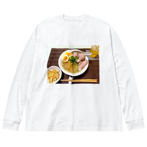 鶏白湯ラーメン ビッグシルエットロングスリーブTシャツ