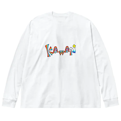 KAWII 可愛い レインボー Big Long Sleeve T-Shirt