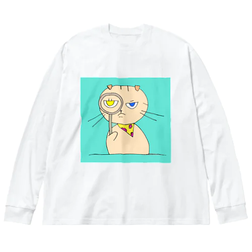 虫メガネとネコ Big Long Sleeve T-Shirt