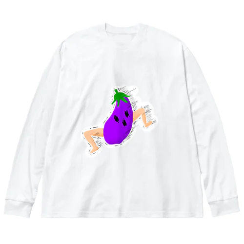 走る🍆くん ビッグシルエットロングスリーブTシャツ