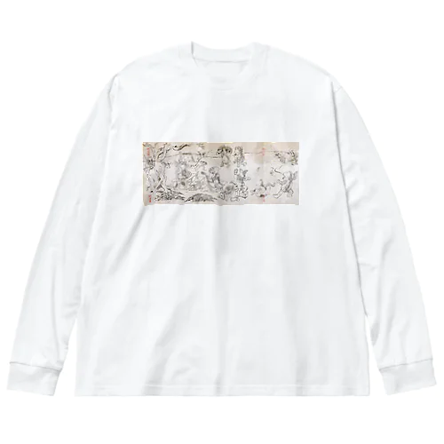 魚獣戯画〜総集篇 ビッグシルエットロングスリーブTシャツ