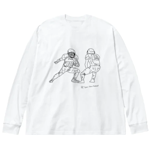 アメフトイラスト ビッグシルエットロングスリーブTシャツ