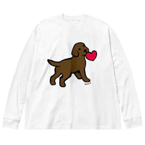 チョコラブパピーと赤いハート Big Long Sleeve T-Shirt