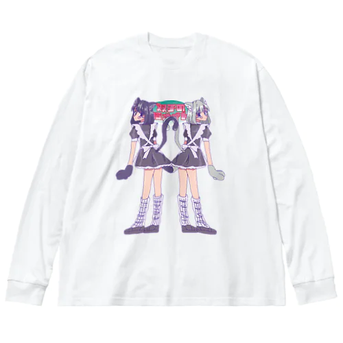 双子の猫メイド Big Long Sleeve T-Shirt