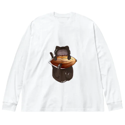 カカオ豆とちょこねこビッグシルエットロングスリーブTシャツ Big Long Sleeve T-Shirt