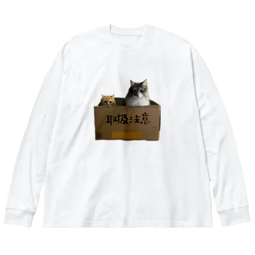 取扱注意猫 ビッグシルエットロングスリーブTシャツ