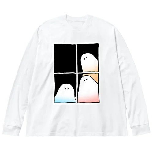 窓からのぞくオバケたち Big Long Sleeve T-Shirt