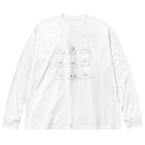 ひとり猫カフェにあにゃあ似顔絵デザイン Big Long Sleeve T-Shirt