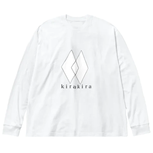 kirakira 白 Big Long Sleeve T-Shirt