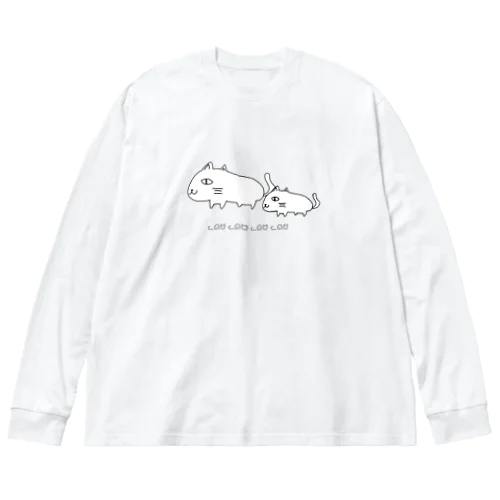 ネコチヤンの親子。 ビッグシルエットロングスリーブTシャツ