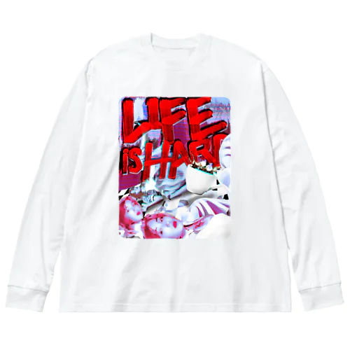 LIFE is HARD ビッグシルエットロングスリーブTシャツ