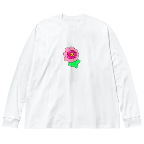 フラワー顔つき Big Long Sleeve T-Shirt