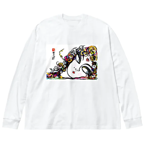 パティオ イカウイィ氏 直筆デザイン画　amo akua　スピ公認 Big Long Sleeve T-Shirt