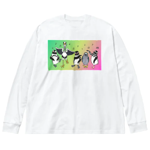 Happiness dancing グラデversion③ ビッグシルエットロングスリーブTシャツ