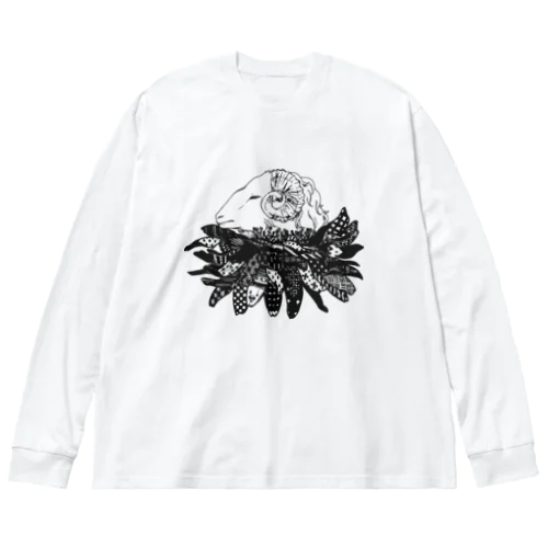 鼓草のお顔 ビッグシルエットロングスリーブTシャツ