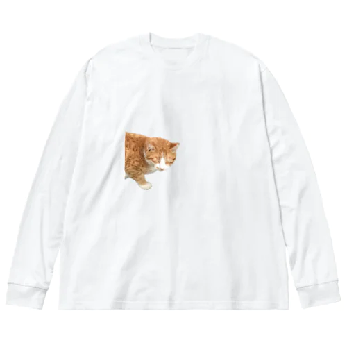 ひょっこり猫 루즈핏 롱 슬리브 티셔츠
