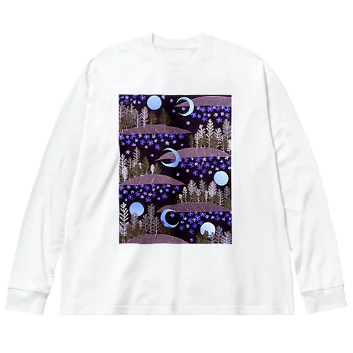 冬　寒月 Big Long Sleeve T-Shirt