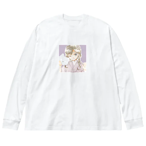 きもの　きつね　おんなのこ Big Long Sleeve T-Shirt