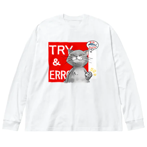 Tryニャンコ Big Long Sleeve T-Shirt