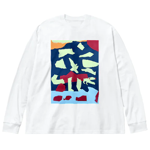 恐竜の世界の夜 Big Long Sleeve T-Shirt