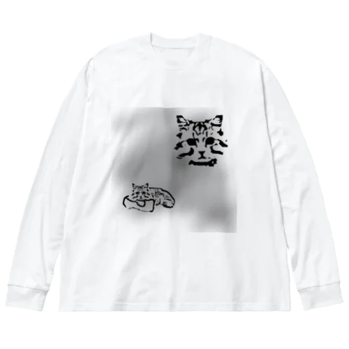 和風にゃんこ Big Long Sleeve T-Shirt