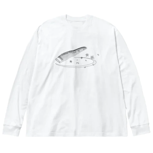 箏と桜（黒線） Big Long Sleeve T-Shirt